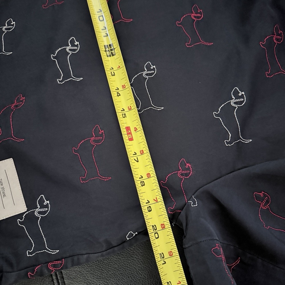 Thom Browne Hector Dachshund Embroidered Blouse Top Navy Made Japan Size 1 - Picture 12 of 12